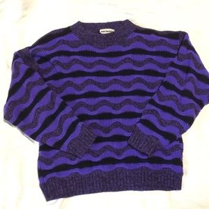 Vintage Knitworks Purple/Black waves Sweater